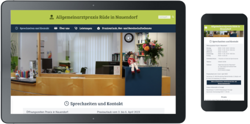 Webdesign für die Allgemeinarztpraxis Rüde in Nauendorf