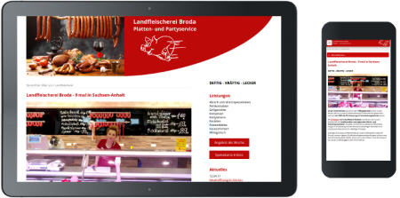 Webdesign Landfleischerei Broda